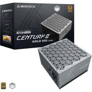 Montech CENTURY II 850 (silber, 1x 12-Pin High Power GPU, 4x PCIe, Kabelmanagement, 850 Watt)