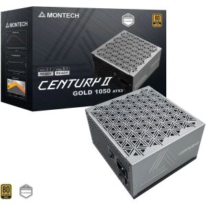 Montech CENTURY II 1050 (silber, 1x 12-Pin High Power GPU, 6x PCIe, Kabelmanagement, 1050 Watt)