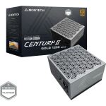 Montech CENTURY II 1200 (silber, 1x 12-Pin High Power GPU, 6x PCIe, Kabelmanagement, 1200 Watt)