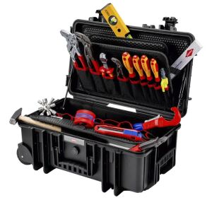 Knipex Werkzeugkoffer "Robust26 Move" Sanitär, 17-teilig (schwarz, mit Werkzeug-Sortiment für Installateure)