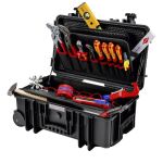 Knipex Werkzeugkoffer "Robust26 Move" Sanitär, 17-teilig (schwarz, mit Werkzeug-Sortiment für Installateure)