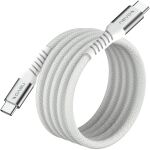Nevox USB 2.0 Kabel, USB-C Stecker > USB-C Stecker 48V / 5A (weiß, 1 Meter, PD 3.1, Laden mit bis zu 240 Watt, magnetisch aufrollbar)