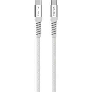 Nevox USB 2.0 Kabel, USB-C Stecker > USB-C Stecker 48V / 5A (weiß, 2 Meter, PD 3.1, Laden mit bis zu 240 Watt, magnetisch aufrollbar)