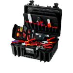 Knipex Werkzeugkoffer "Robust23" Elektro, 25-teilig (schwarz, mit Werkzeug-Sortiment für Elektriker)