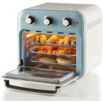Ariete Heißluftfritteuse und Mini-Ofen 3in1 Vintage Blue (weiß/hellblau, 1.350 Watt, Garraum 16 Liter, mit Sichtfenster)