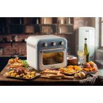 Ariete Heißluftfritteuse und Mini-Ofen 3in1 Vintage Blue (weiß/hellblau, 1.350 Watt, Garraum 16 Liter, mit Sichtfenster)