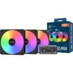 Montech GF120R V2 ARGB (schwarz/weiß, 3er Pack, Reverse, 120 mm)