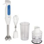 Braun Houshold Stabmixer MultiQuick 3 MQ30202M (weiß/blau, 900 Watt, mit Zerkleinerer und Schneebesen)