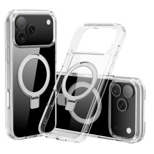 Nevox StyleShell SHOCKFlex mit Standfunktion (transparent, iPhone 17 Pro Max / iPhone 18 Pro Max, kompatibel mit MagSafe)