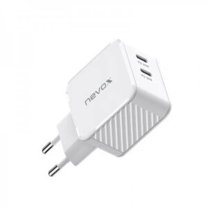 Nevox 45W DUAL USB-C (PD) QC3.0 Ladegerät GaN (weiß, PD 3.0, QC 3.0)