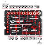 Einhell-KWB E-Case Werkzeugkoffer Werkstatt, 92-teilig (schwarz/rot)