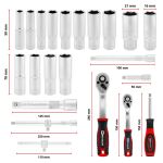 Einhell-KWB E-Case Werkzeugkoffer Werkstatt, 92-teilig (schwarz/rot)
