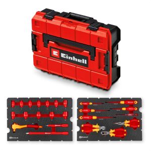 Einhell-KWB E-Case Werkzeugkoffer Elektrik-VDE, 24-teilig (rot/gelb, mit Werkzeug-Sortiment für Elektriker)