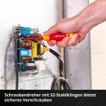 Einhell-KWB E-Case Werkzeugkoffer Elektrik-VDE, 24-teilig (rot/gelb, mit Werkzeug-Sortiment für Elektriker)