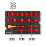 Einhell-KWB E-Case Werkzeugkoffer Elektrik-VDE, 24-teilig (rot/gelb, mit Werkzeug-Sortiment für Elektriker)
