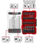 Einhell-KWB Impact-Bit-Set mit Metall- und Universalbohrern in M-CASE, 39-teilig, Bohrer- & Bit-Satz