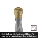 Einhell-KWB Bohrer-Set Holz, Stein und Metall M-CASE, 16-teilig