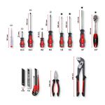 Einhell-KWB E-Case Werkzeugkoffer Universal, 80-teilig (schwarz/rot)
