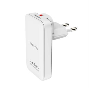 Nevox 45W DUAL slim USB-C Ladegerät GaN EU / US (weiß)