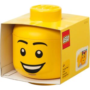 Room Copenhagen LEGO Storage Head "Happy Boy", klein (gelb)