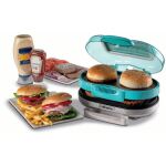 Ariete Hamburger-Grill Party Time (hellblau/silber, 1.200 Watt, 50s Style)