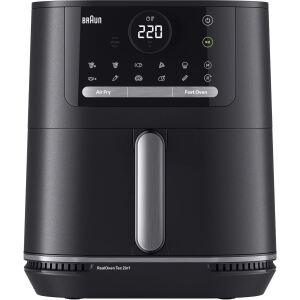 Braun Houshold 2-in-1 Heißluftfritteuse MultiFry 5, HF 5054I (schwarz, 2.000 Watt, Korb 6,0 Liter)