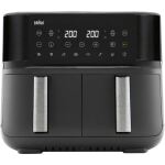 Braun Houshold Heißluftfritteuse TwinCook 3, TD 3030I (schwarz (matt), 2.850 Watt, 2 Körbe je 4 Liter)