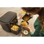 Braun Houshold Heißluftfritteuse TwinCook 3, TD 3030I (schwarz (matt), 2.850 Watt, 2 Körbe je 4 Liter)
