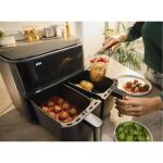 Braun Houshold Heißluftfritteuse TwinCook 3, TD 3030I (schwarz (matt), 2.850 Watt, 2 Körbe je 4 Liter)