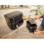 Braun Houshold Heißluftfritteuse TwinCook 3, TD 3030I (schwarz (matt), 2.850 Watt, 2 Körbe je 4 Liter)