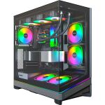 Montech SKY 3  (schwarz, Panorama-Glasfront)