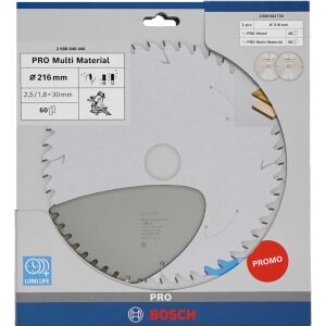 Bosch Power Tools PRO Wood und Multi-Material Kreissägeblatt 216 mm Twin Pack (2 Stück, Promo-Pack)