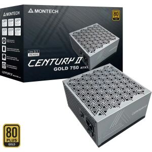 MONTECH CENTURY II 750 (silber, 1x 12-Pin High Power GPU, 4x PCIe, Kabelmanagement, 750 Watt)