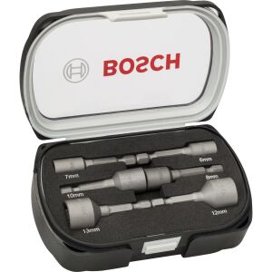 Bosch Power Tools Steckschlüsseleinsatz-Set, 6-teilig (6 - 13mm, in Kunststoff-Box)