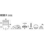 High Peak Kuppelzelt Mesos 4P (mit Tunnelvorbau)