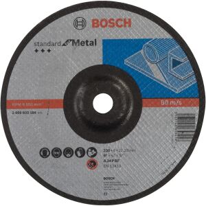 Bosch Power Tools PRO Metal Schleifscheibe, Ø 230mm (Bohrung 22,23mm,  A 24 P BF, gekröpft)