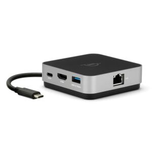 OWC USB-C Travel Dock E (grau/schwarz, HDMI, USB-A, Gigabit LAN)