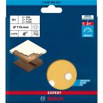 Bosch Power Tools Expert C470 Schleifblatt-Set, Ø 115mm, K60 / 120 / 240 (6-teilig, für Exzenterschleifer)