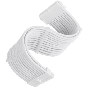 Silverstone Technology Netzteil-Verlängerungskabel SST-PP07E-MBW-V2, 24pin ATX (weiß, 30cm)