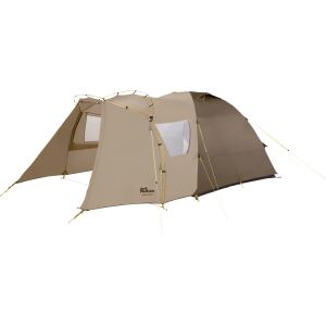 Jack Wolfskin Kuppelzelt GRAND ILLUSION IV (braun/beige, mit Tunnel-Anbau)