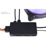 Alphacool Core 6x 4-Pin PWM/DRGB Splitter (schwarz, mit SATA-Stromanschluss)