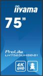 iiyama LH7565UHSB-B1 Signage-Display Kiosk-Design 189,2 cm (74.5") LED WLAN 800 cd/m² 4K Ultra HD Schwarz Eingebauter Prozessor Android 11 24/7