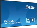 iiyama LH7565UHSB-B1 Signage-Display Kiosk-Design 189,2 cm (74.5") LED WLAN 800 cd/m² 4K Ultra HD Schwarz Eingebauter Prozessor Android 11 24/7