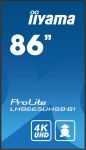 iiyama LH8665UHSB-B1 Signage-Display Kiosk-Design 2,18 m (86") LED WLAN 800 cd/m² 4K Ultra HD Schwarz Eingebauter Prozessor Android 11 24/7