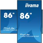 iiyama LH8675UHS-B1AG Signage-Display Digital Signage Flachbildschirm 2,17 m (85.6") LCD WLAN 500 cd/m² 4K Ultra HD Schwarz Eingebauter Prozessor Android 11 24/7