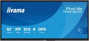 iiyama TE9218UWI-B1AG Signage-Display Kiosk-Design 2,32 m (91.5") LED WLAN 500 cd/m² 5K Ultra HD Schwarz Touchscreen Eingebauter Prozessor Android 16/7