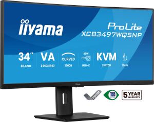iiyama ProLite XCB3497WQSNP-B1 Computerbildschirm 86,4 cm (34") 3440 x 1440 Pixel UltraWide Quad HD LED Schwarz