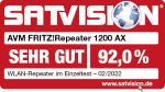 Repeater FRITZ! 1200 AX 3000 Mbit/s Ethernet/LAN WLAN Weiß 1 Stück(e)