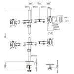 Equip 17”–32” Vierfach-Gelenk-Monitor/LCD-Tischhalterung