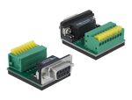 DELOCK Terminalblock mit Drucktaster zu D-Sub 9 Pin Buchse